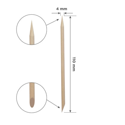 Betisoare din lemn pentru manichiura Staleks Pro, 110 mm (100 buc)